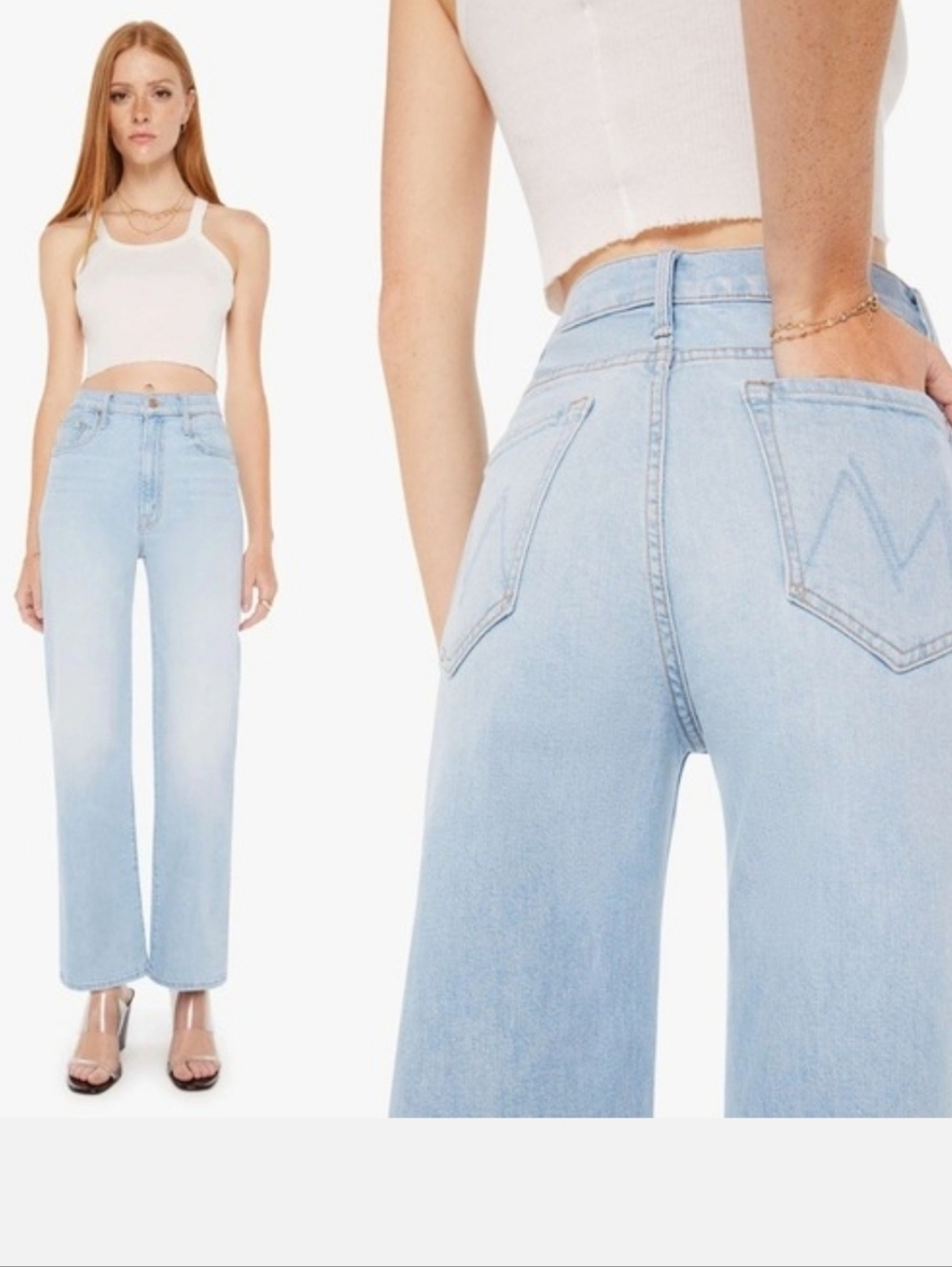 Mother The Rambler Zip Flood Jeans Cherie Cherie 32